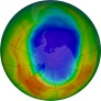 Antarctic ozone map for 2025-10-12